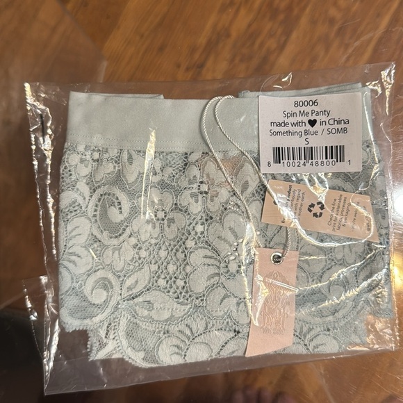 NWT $34 HAH Spin Me Lace Panty Something Blue Bridal Wedding Coquette SMALL - Picture 5 of 5